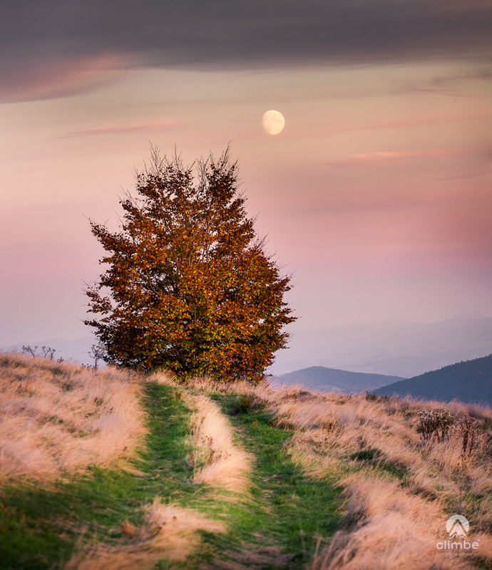 Zachód słońca na Mogielicy. Na szczycie wieży widokowej. Korona Beskidu Wyspowego. Mogielica. Królowa Beskidu Wyspowego. Beskidzkie Wyspy. 102 wyspy